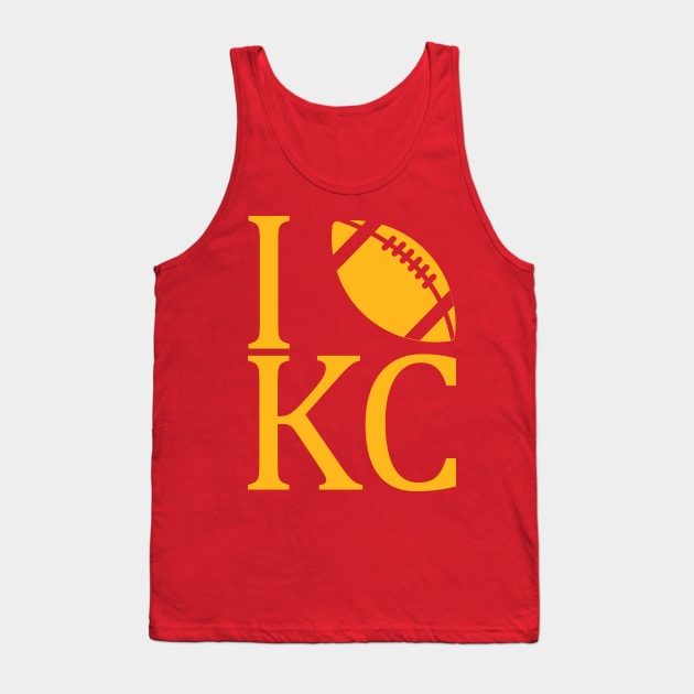 Sunday Funday I Love Kansas City Football Tank Top by Luxara